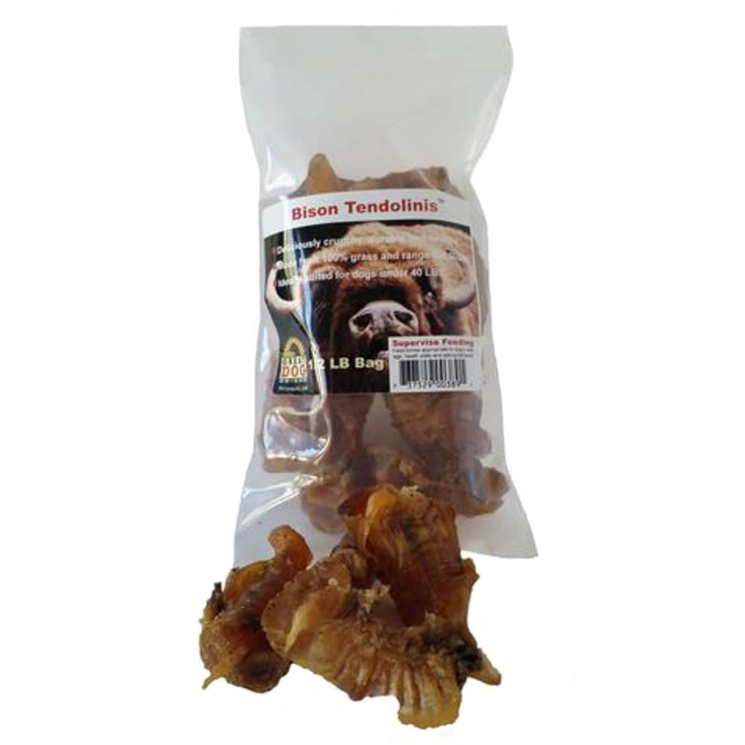 GREAT DOG Bison Tendolinis (Bison Tendons) half pound bag - sourced and made in usa